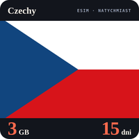 Karta eSIM Internet Czechy 3 GB na 15 dni - bez rejestracji