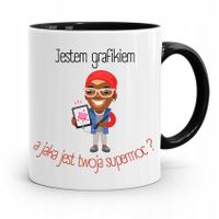 Kubek Czarny Prezent Dla Grafika Jestem Grafikiem Z Nadrukiem Ze Zdjęciem