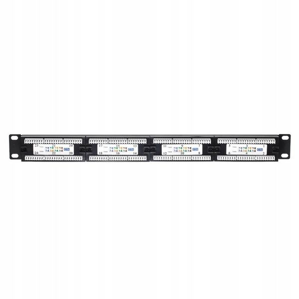 Patch panel RACK 19" 1U 24 porty kat. 5e UTP Netrack z półką patchpanel zdjęcie 3