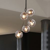 Loftowa lampa wisząca Glory 3508 przydymione molekuły kule nad łóżko