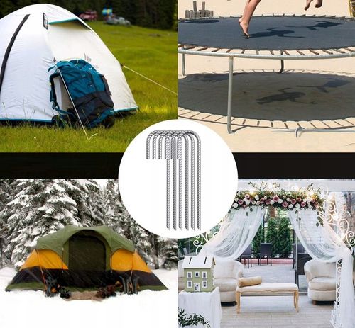 OGROMNE STALOWE KOTWY SZPILKI Paliki gruntowe DO NAMIOTÓW TRAMPOLINY 376 na Arena.pl