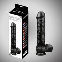 rocket john black dildo 11,2 inch / 28,5 cm