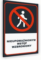 Tabliczka znak informacyjny 30x20 Antracyt WSTĘP WZBRONIONY Aluminiowa
