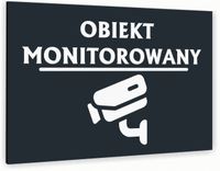 Tabliczka znak informacyjny 20x15 Antracyt OBIEKT MONITOROWANY Nierdzewna
