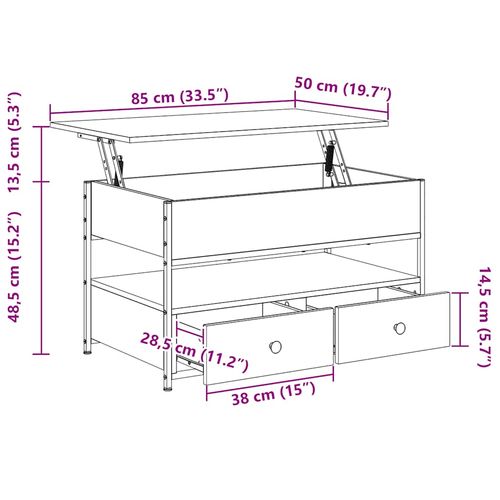 Stolik kawowy, dąb sonoma, 85x50x50 cm na Arena.pl