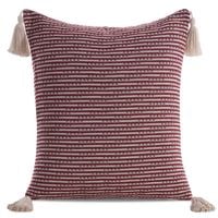 Poszewka dekoracyjna z frędzlami BOHO6 45X45 bordowa