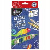 Kredki Trójkatne Grube 12 Kol Kidea 4160