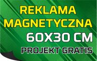 REKLAMA MAGNETYCZNA magnes na samochód auto 60x30 z gotowym projektem
