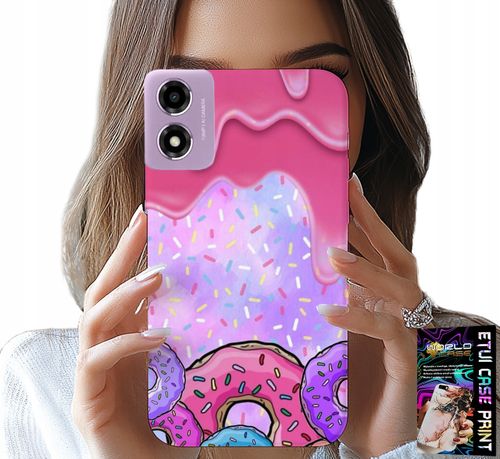 ETUI DO MOTOROLA MOTO E14 - SŁODKIE DONUTY Z LUKREM W TLE + SZKŁO na Arena.pl