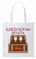 Dla Brata Na Prezent Torba Eco Biała Shopper Z Nadrukiem Ze Zdjęciem