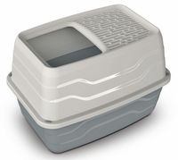 Nowoczesna toaleta dla kotów z wejściem od góry - Yarro 56x40x38cm Szara