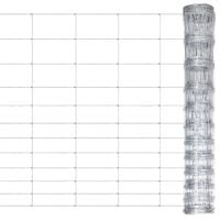 Siatka ogrodzeniowa, galwanizowana stal, 50 m, 150 cm, srebrna
