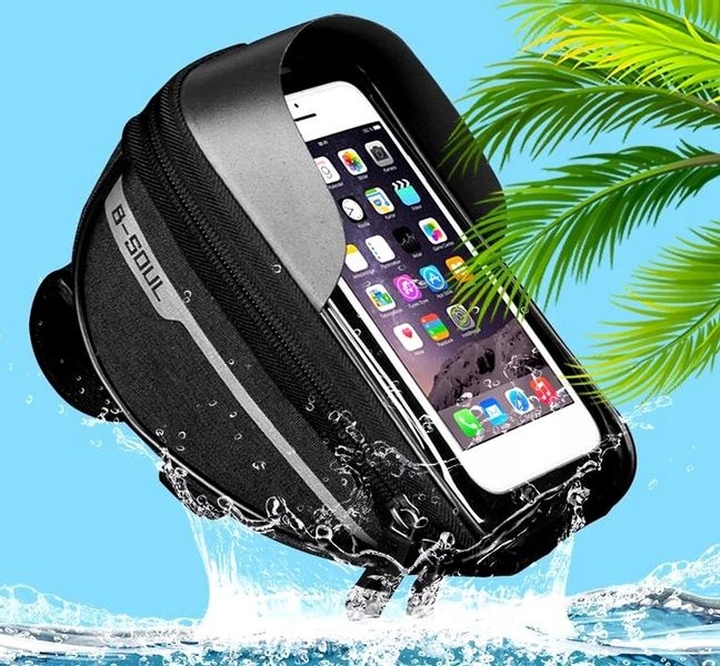Sakwa wodoodporna torba uchwyt na telefon rowerowa  C1_3C_Czarny zdjęcie 7