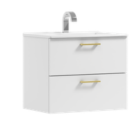 Szafka łazienkowa wisząca LUNA 80 biały/GOLD z umywalką Alto (GOLD)