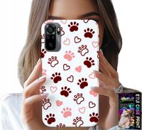 ETUI DO XIAOMI NOTE 10 / 10S - PSIE ŁAPKI NA BIAŁYM TLE, PIES, KOT, MIŚ