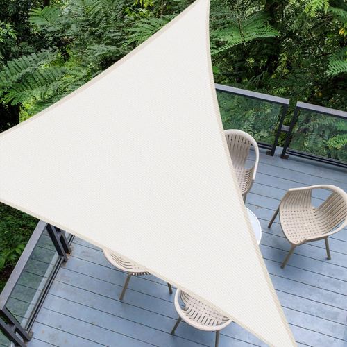 UŻYWANE Żagiel przeciwsłoneczny Sunnylaxx trójkątny 5x5x7 m kremowy UV na Arena.pl