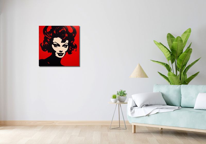 Obraz 60x60cm Czerwona Diablica zdjęcie 2