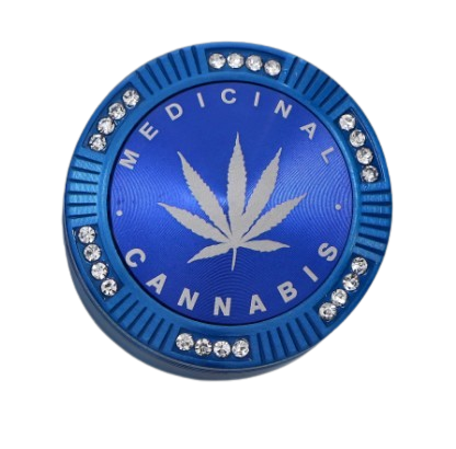 Grinder Młynek do Tytoniu  „Medicinal Cannabis” – niebieski z kryształkami na Arena.pl