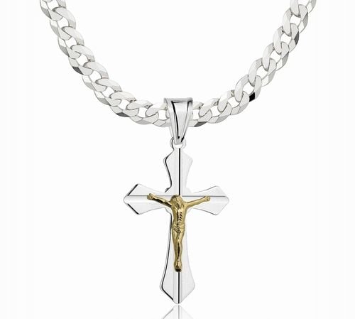 Łańcuszek Srebrny Męski Pancerka 5,00 mm z Krzyżykiem pr 925 Grawer Gratis na Arena.pl