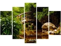 OBRAZ SECRET GARDEN MOST OGRÓD JAPONIA KOLORY