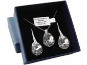 KOMPLET BIŻUTERII Z KRYSZTAŁAMI SWAROVSKI MIGDAŁ 12mm SREBRO 925