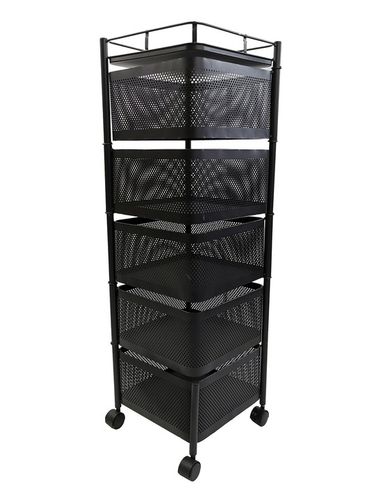 REGAŁ KUCHENNY MOBILNY STOLIK NA KÓŁKACH WÓZEK 6-POZIOMOWY 5 KOSZY na Arena.pl