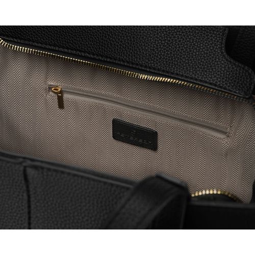 czarna shopperka damska wykonana ze skóry ekologicznej z praktycznym na Arena.pl