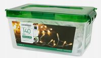 LAMPKI NA BATERIE OŚWIETLENIE ŚWIĄTECZNE LED 140 TIMER WEW/ZEW CIEPŁE BIAŁE