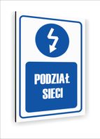 Tabliczka znak informacyjny nadruk UV DIBOND 20x15 PODZIAŁ SIECI