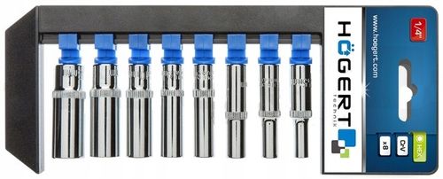 HOGERT HT1A886 ZESTAW NASADEK DŁUGICH 1/4'' NASADKI DŁUGIE 8szt. 5.5mm-13mm na Arena.pl