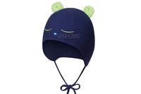 BROEL Teo czapka niemowlęca wiązana z uszkami granat 40-42