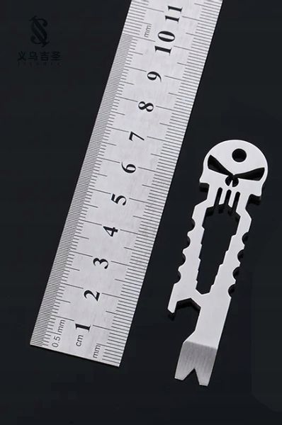 Breloczek do kluczy Czaszka Punisher Multitool Silver Mściciel Symbol Łomik zdjęcie 9