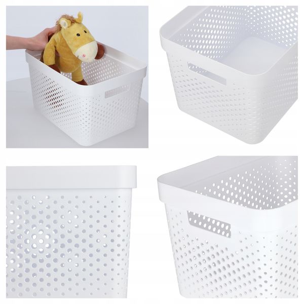 Curver Pojemnik Pudełko Ażurowe Eko 17 L Biały zdjęcie 4