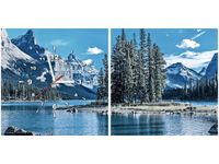 40 80CM ZEGAR 2 ELEM JEZIORO MALIGNE ZIMĄ ŚCIENNY