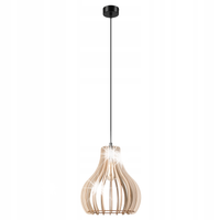 LAMPA WISZĄCA ZWIS LAMKUR TUCCI 50126 1xE27 DREWNIANA BUK CZARNY