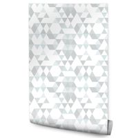 Tapeta Do Salonu Szare Abstrakcyjne TRÓJKĄTY Dekor