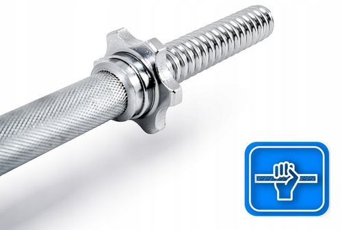 Gryf krótki 40cm hantle śrubowy 30mm chromowany stal pełny gwintowany mocny na Arena.pl