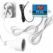 REGULATOR TEMPERATURY TERMOSTAT ELEKTRONICZNY Z GNIAZDKIEM i WTYCZKĄ