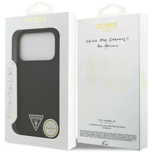 etui guess silicone triangle logo magsafe do iphone 17 pro max - czarne na Arena.pl