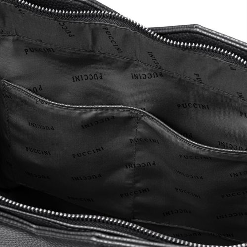 Torebka Shopper Damska PUCCINI Duża Mieści A4 Czarna Z Wycięciami BML053D-1 na Arena.pl
