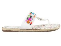 Białe klapki japonki płaskie lekkie buty na lato 39