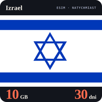 Karta eSIM Internet Izrael 10 GB na 30 dni - bez rejestracji