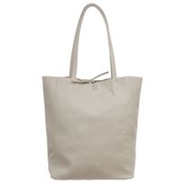 VERA PELLE torebka damska skórzana shopper na ramię V727 j.beżowa