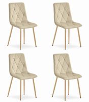 Krzesło beżowe tapicerowane LIBRA welur 4 szt. loft nowoczesne kuchnia