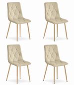 Krzesło beżowe tapicerowane LIBRA welur 4 szt. loft nowoczesne kuchnia