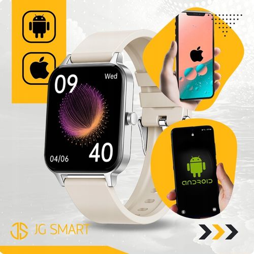 SMARTWATCH ZEGAREK DAMSKI ROZMOWY MENU PL PULS SMART WATCH SREBRNY 2 PASKI na Arena.pl
