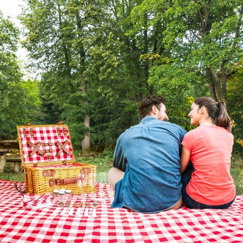 ELEGANCKI KOSZ PIKNIKOWY Z WIKLINY 4os NACZYNIA na prezent ŚLUB TERMOTORBA na Arena.pl