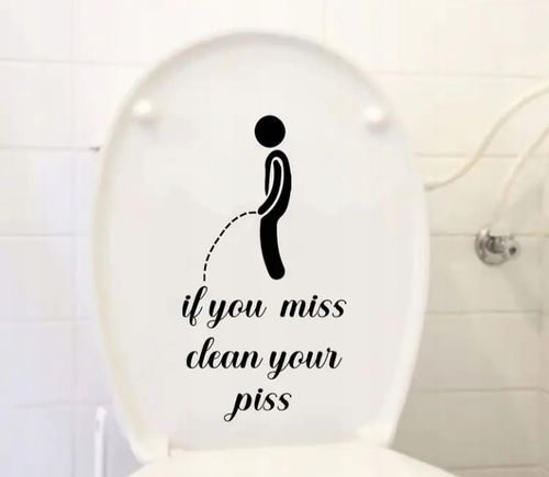 Naklejka na Tron Toaletę Kibel WC If You Miss Clean Your Piss Ostrzeżenie na Arena.pl