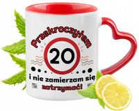 20 Urodziny Czerwony Z Uszkiem W Kształcie Serca Na Prezent