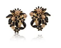 kolczyki czarne kwiatuszki z kolekcji blossom (p8157au/czar)